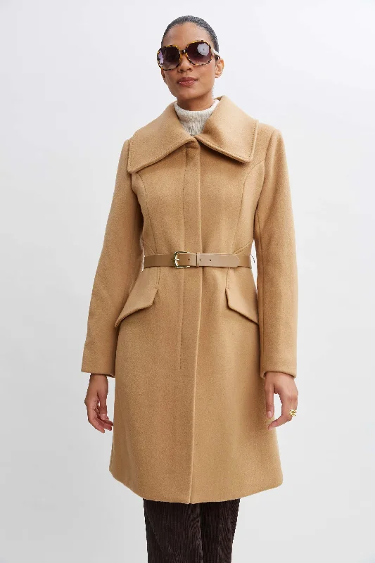 Wool Belted Panel Coat