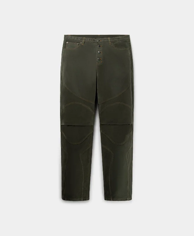 Cardamom Green Territory Velvet Jeans