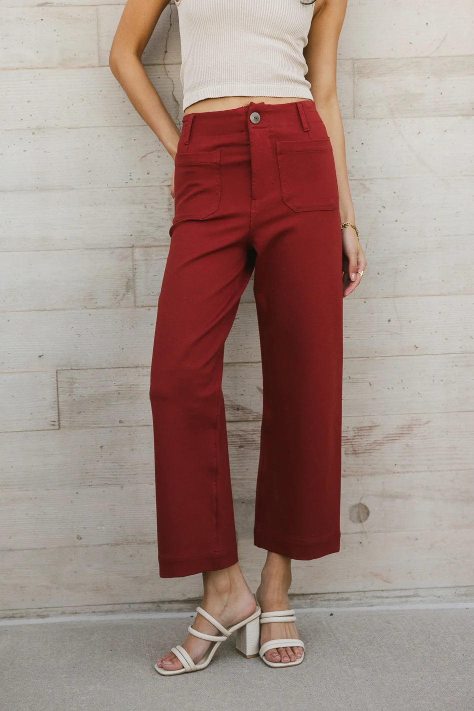 Sadie Wide Leg Pants in Brick - FINAL SALE