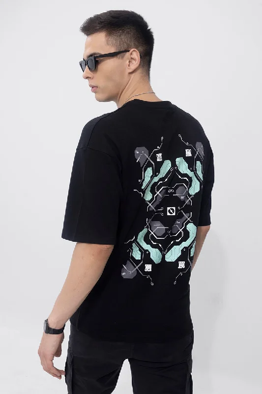 Cyborg Black Oversized T-Shirt