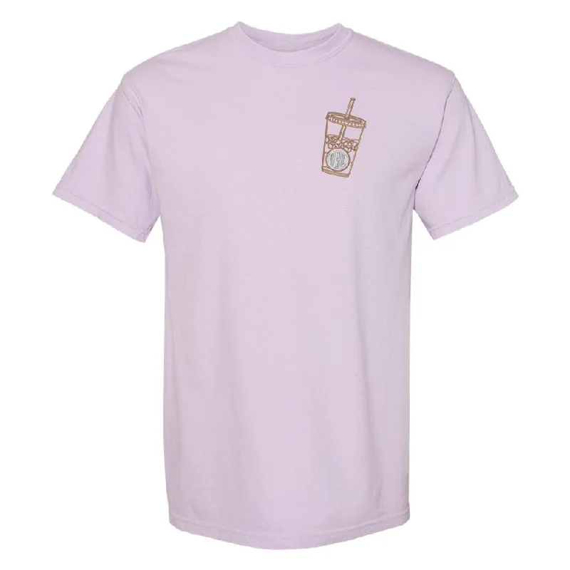 Monogrammed Iced Coffee Comfort Colors T-Shirt