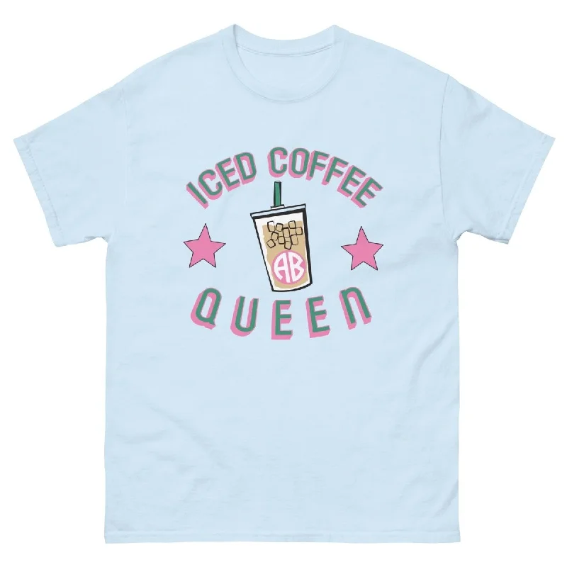 Monogrammed 'Iced Coffee Queen' Basic T-Shirt