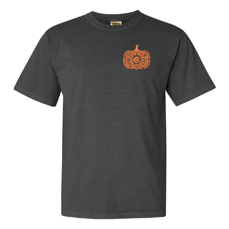 Monogrammed Leopard Pumpkin Comfort Colors T-Shirt