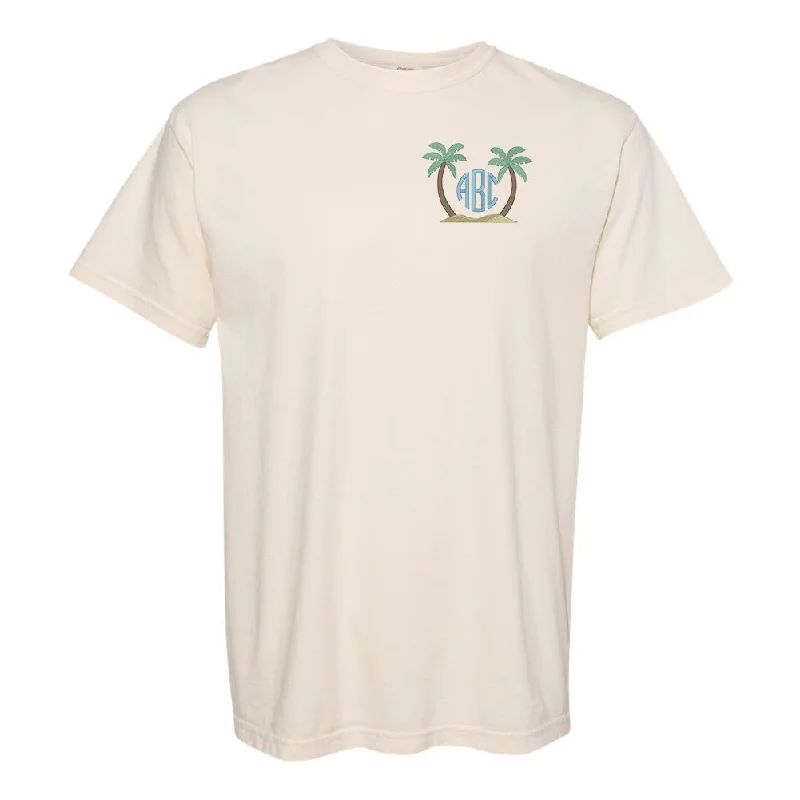 Monogrammed Palm Trees Comfort Colors T-Shirt