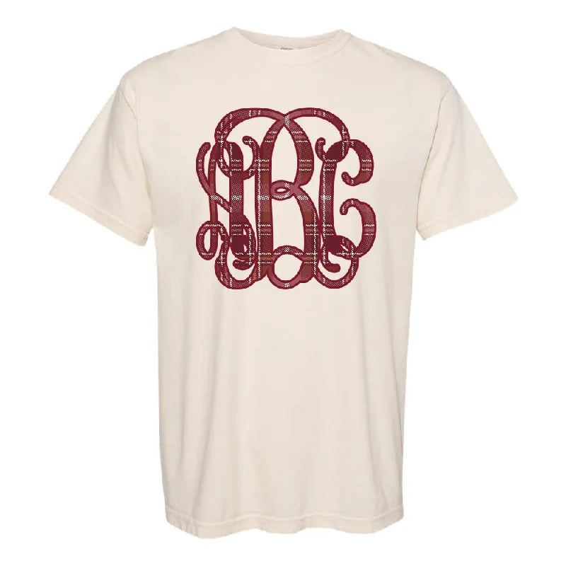 Monogrammed 'Plaid' Big Print T-Shirt