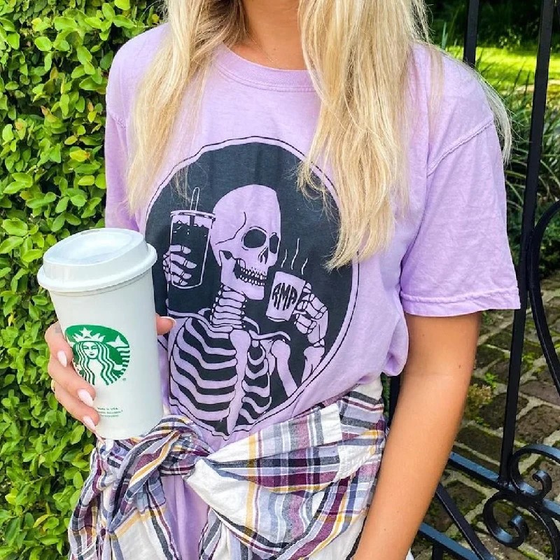 Monogrammed 'Skeleton Coffee' T-Shirt