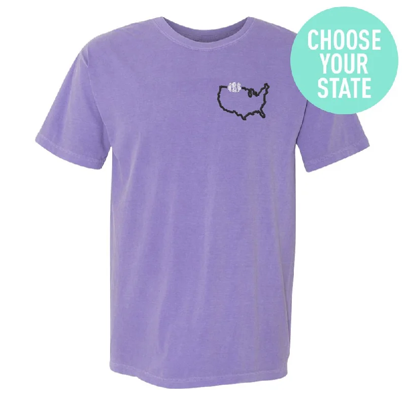 Monogrammed State Pride Comfort Colors T-Shirt