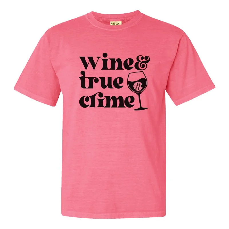 Monogrammed 'Wine & True Crime' T-Shirt