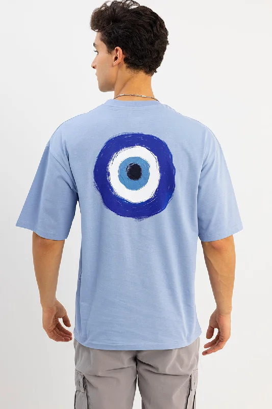 No Bad Vibes Blue Oversized T-Shirt