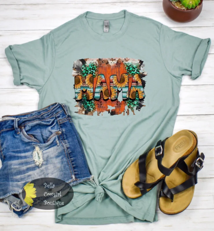 Western Sunflower Mama T-Shirt