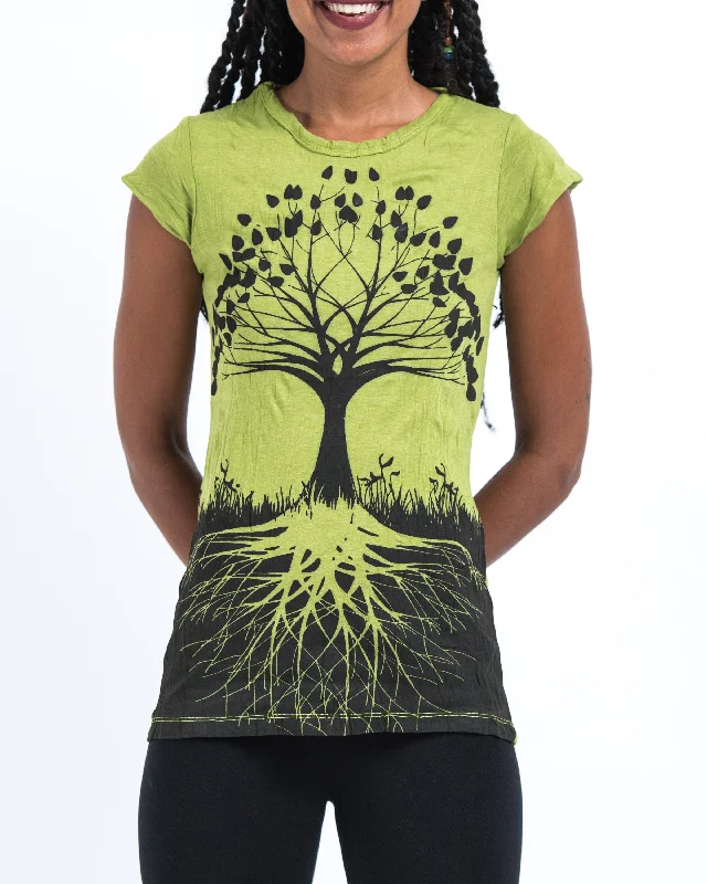 Womens Tree of Life T-Shirt in Lime