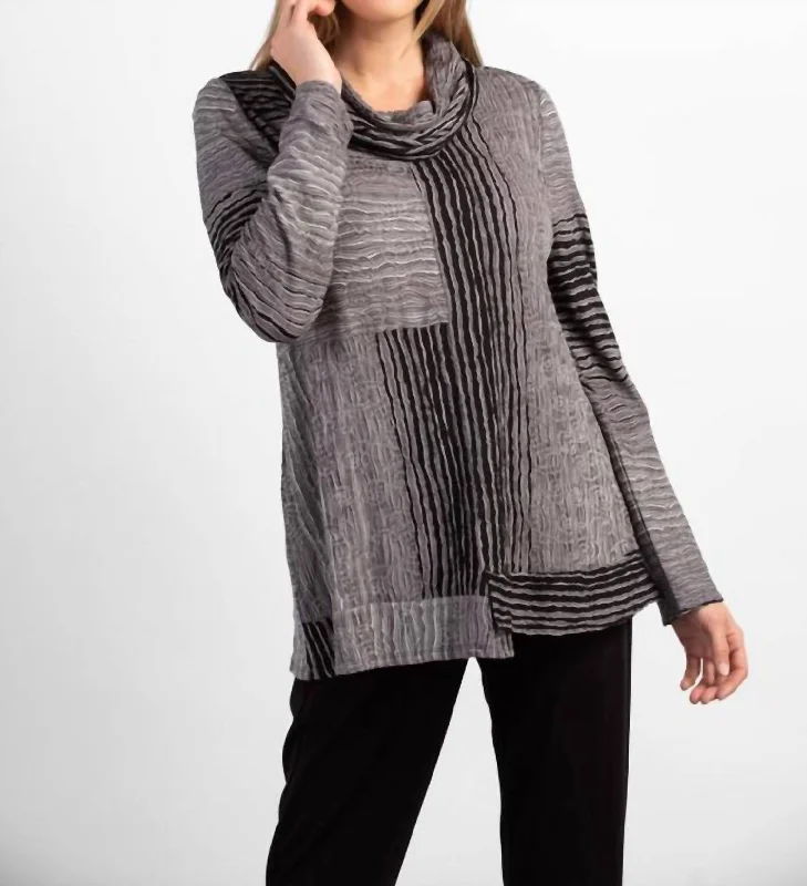 Autumn Breeze Cowl Tunic Style In Gull