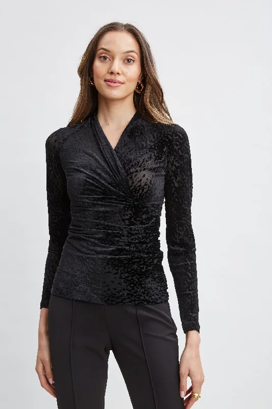 Burnout Velvet Ruched Knit