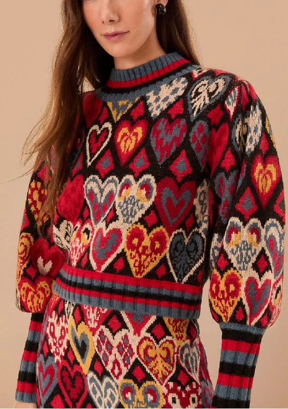 Farm Rio Black Hearts Sweater