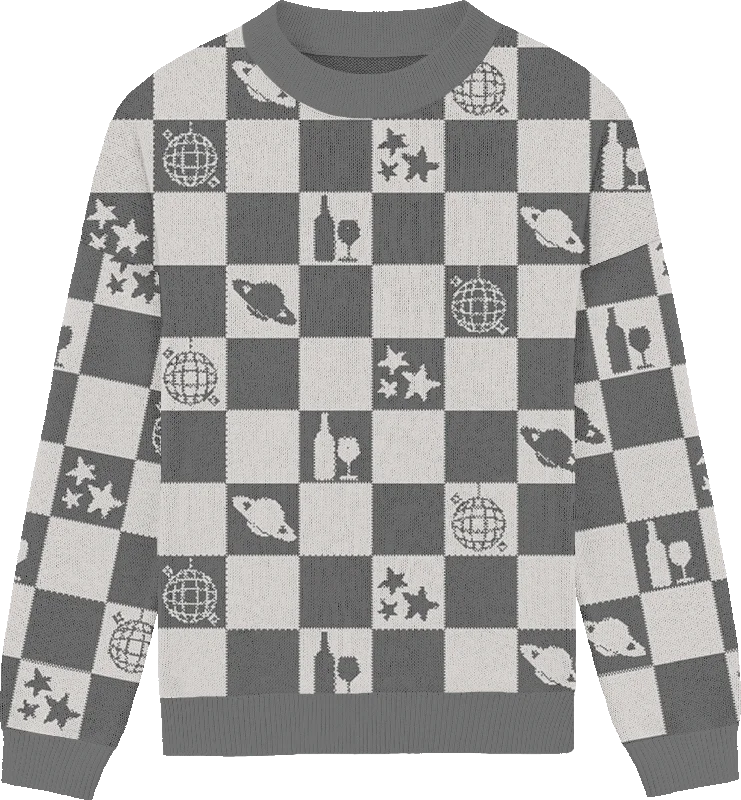 Folklore Checkered Knit Crewneck