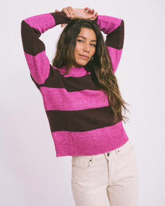 Chick Crew Neck Knit Fuchsia Red