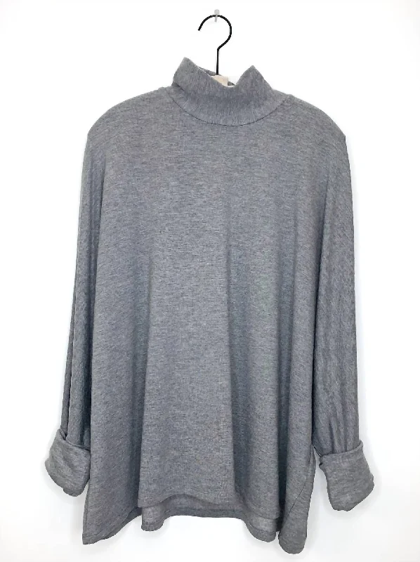 Long Sleeve Turtleneck Wide Sleeve In Flanelle