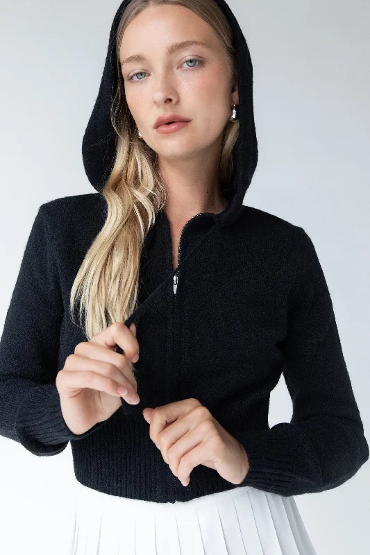 KNIT ZIP-UP HOODIE