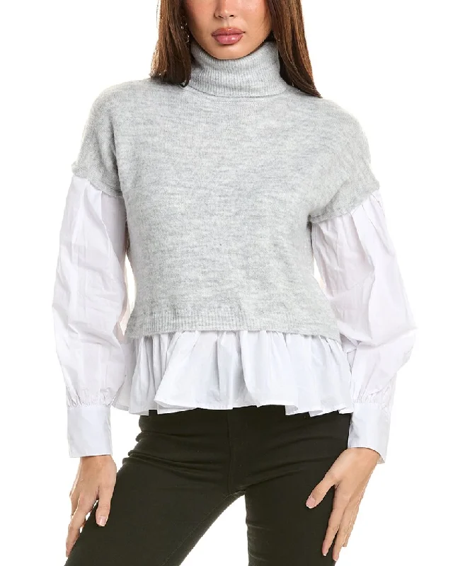 Maronie Twofer Wool-Blend Sweater