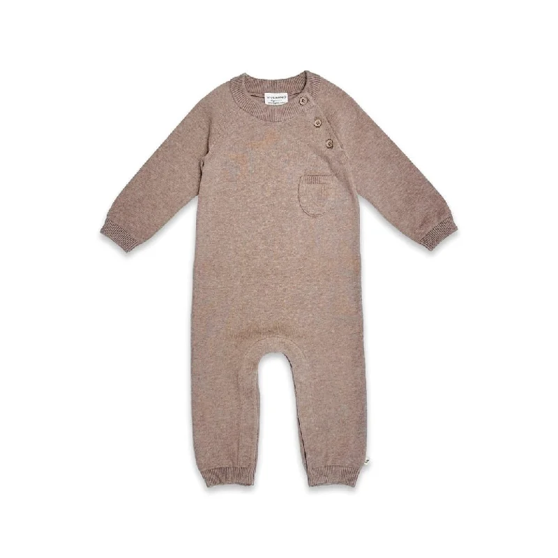 Side Button & Pocket Knit Baby Jumpsuit (Organic Cotton)