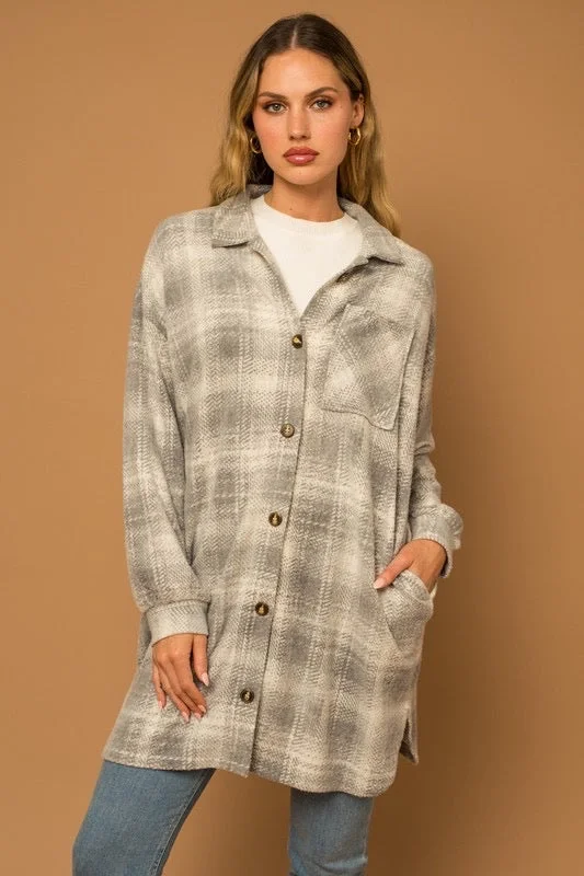 Plaid Longline Shacket