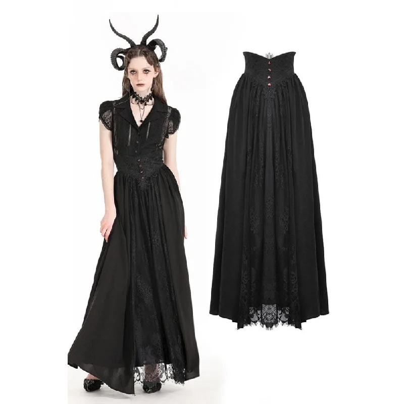 Women's Gothic Heart Embroidered High-waisted Skirt