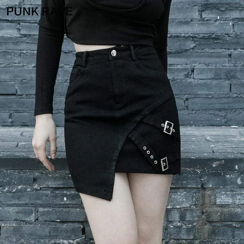 Women's Gothic Irregular Skirts With Chains