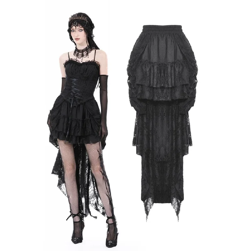 Women's Gothic Layered Unedged High-low Skirt