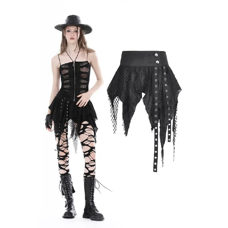 Women's Punk Irregular High-waisted Unedged Skirt