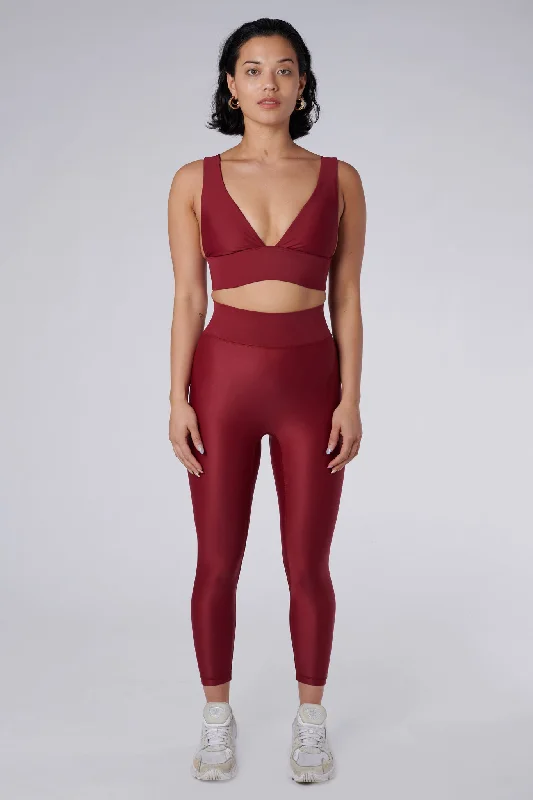 Cora Compression Leggings | Recycled Nylon | Wine