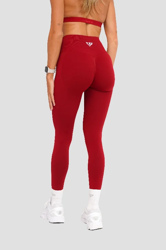 CORE SCRUNCH LEGGINGS -  DARK RED