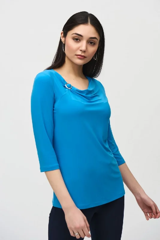 Joseph Ribkoff Cowl Neck 3/4 Sleeve Tunic Top 241241