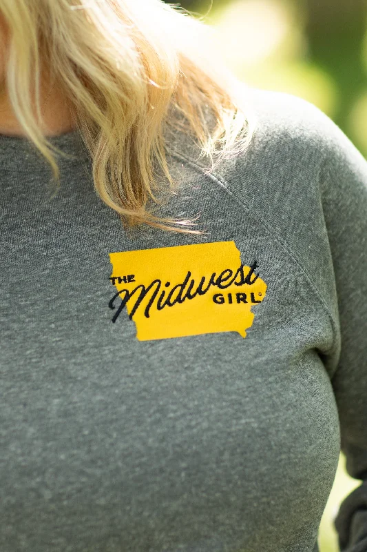 Embroidered Iowa Crew in Gray