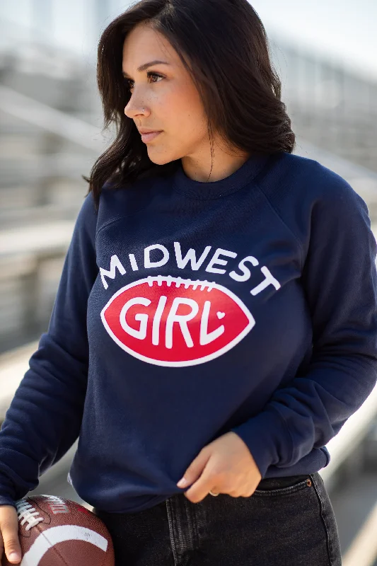 Midwest Girl Football Crew in Navy (FINAL SALE)