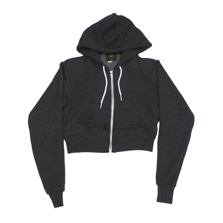 True Womens Darkside Crop Hoodie Charcoal