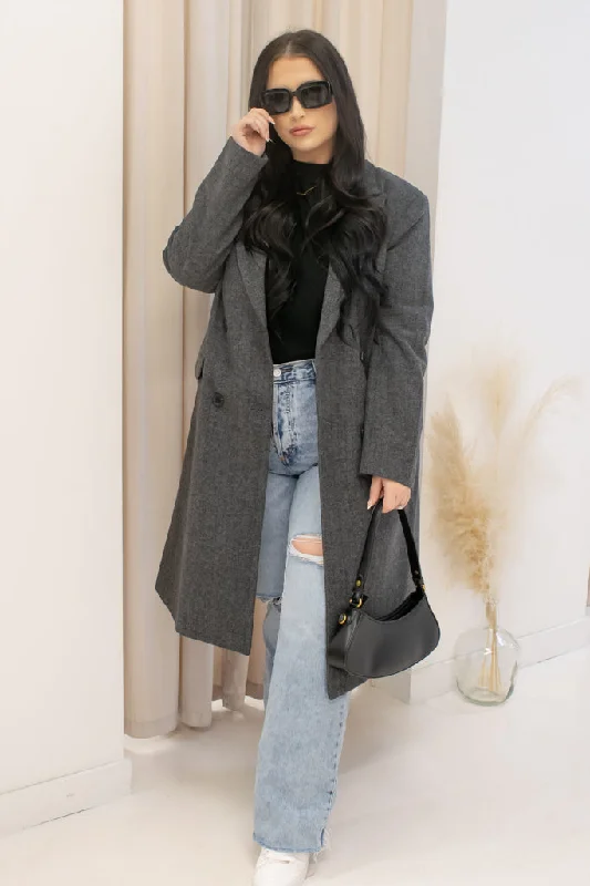 NEW LUCY PEA COAT (DARK GREY) | BRAND: ONLY